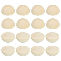 Uxcell 20mm Half Wood Beads, 100 Pack Unfinished Natural Wooden Beads Round Split Wood Balls for Craft