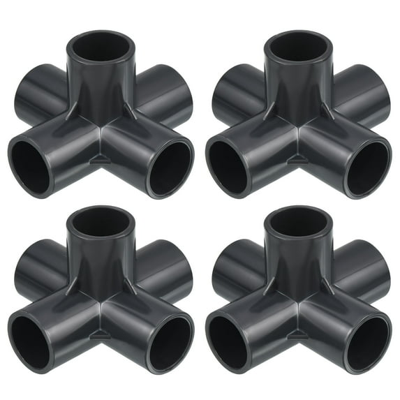 Uxcell 1/2 Inch Pipe Fittings 5 Way Elbow Side Outlet Furniture Grade Fittings Pipe Connector 20mm 4