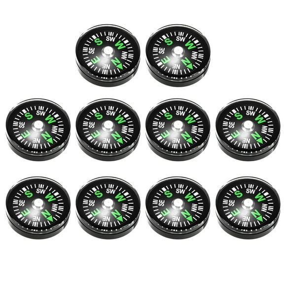 Uxcell 20mm Mini Compass [10PCS] - Pocket Oil Filled Small Compass for Hiking & Camping