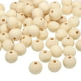 thumbnail image 1 of Uxcell 20mm Natural Wood Beads, 100 Pack Unfinished Wooden Beads Round Loose Beads Spacer Beads, 1 of 6