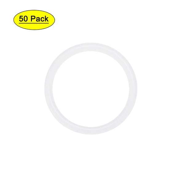 Uxcell 20mm OD 15.2mm ID 2.4mm Width Silicone Seal O-Rings White 50 Pack