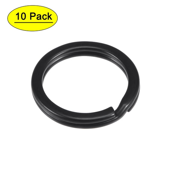 Uxcell 20mm Open Flat Split Keyring Connector Electrophoretic Paint Iron 10 Count