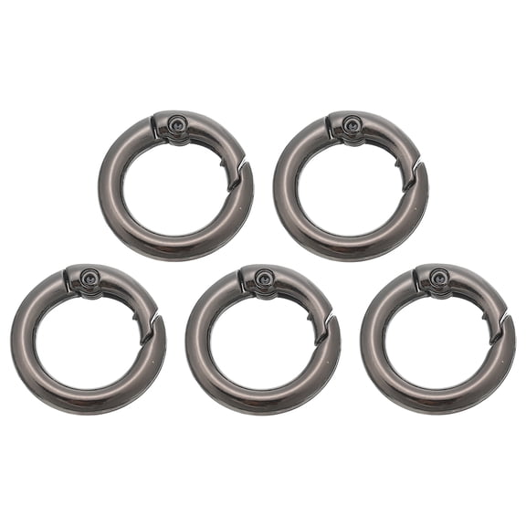 Uxcell 20mm Spring O Ring Round Snap Clip Circle Trigger Keyrings Buckle Small Clamp Clasp Gray 5 Pcs