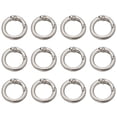 thumbnail image 1 of Uxcell 20mm Spring O Ring Round Snap Clip, Circle Trigger Keyrings Buckle Small Clamp Clasp Silver Tone 12 Pcs, 1 of 6
