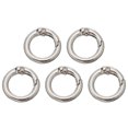 thumbnail image 1 of Uxcell 20mm Spring O Ring Round Snap Clip, Circle Trigger Keyrings Buckle Small Clamp Clasp Silver Tone 5 Pcs, 1 of 6