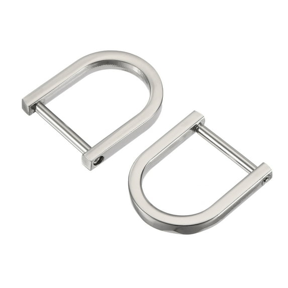 Uxcell 20mm U Shape Horseshoe D-Rings Zinc Alloy Electroplated Silver Tone 6 Pack