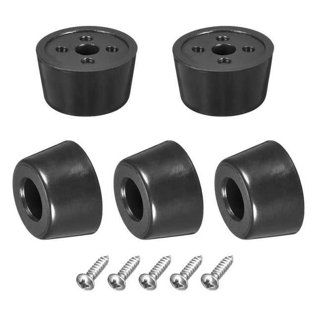 Uxcell 20mm W x 10mm H Rubber Bumper Feet, Stainless Steel Screws and Washer Black 20 Pack