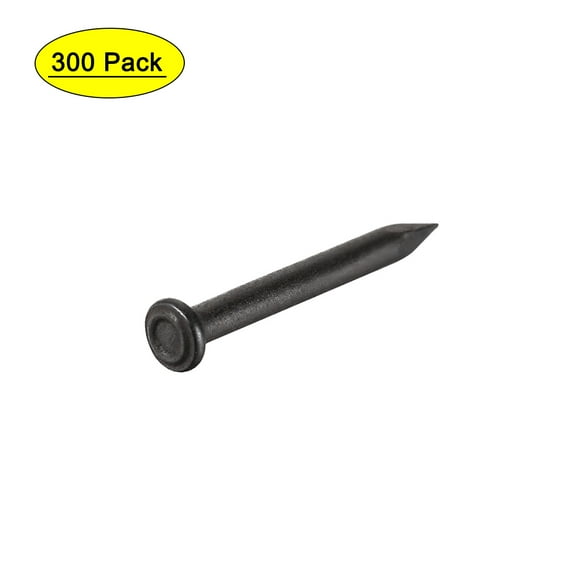 Uxcell 20mm Wall Cement Nail Carbon Steel Electroplating Black 300 Pack