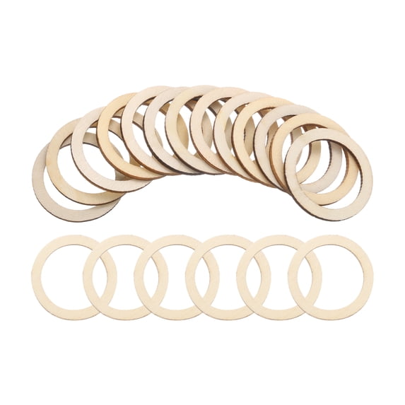 Uxcell 20mm Wooden Rings for Crafts, 100 Pack Natural Wood Rings ...