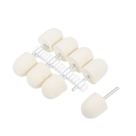 Uxcell 20mm Wool Felt Mounted Points Tapered Polishing Buffing Wheels Grinding Head with 1/8-inch Shank 1 Set