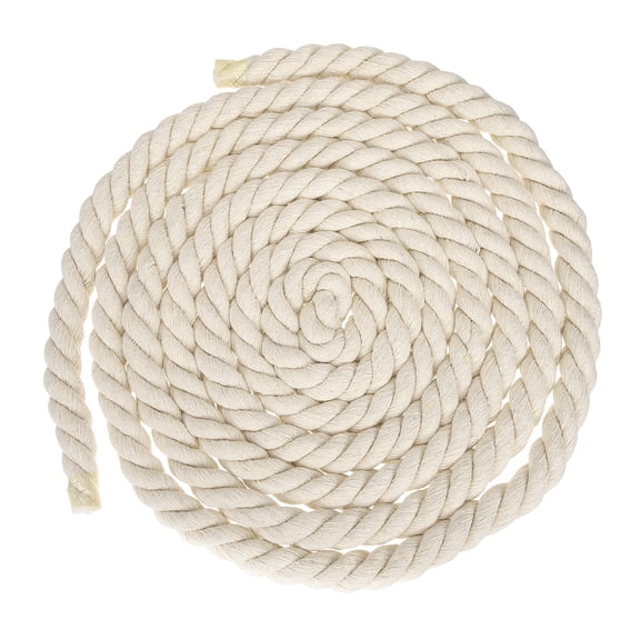 Uxcell 0.79" x 14.8 Feet Beige Cotton Rope 3 Strand for DIY Wall Hanging Knotting