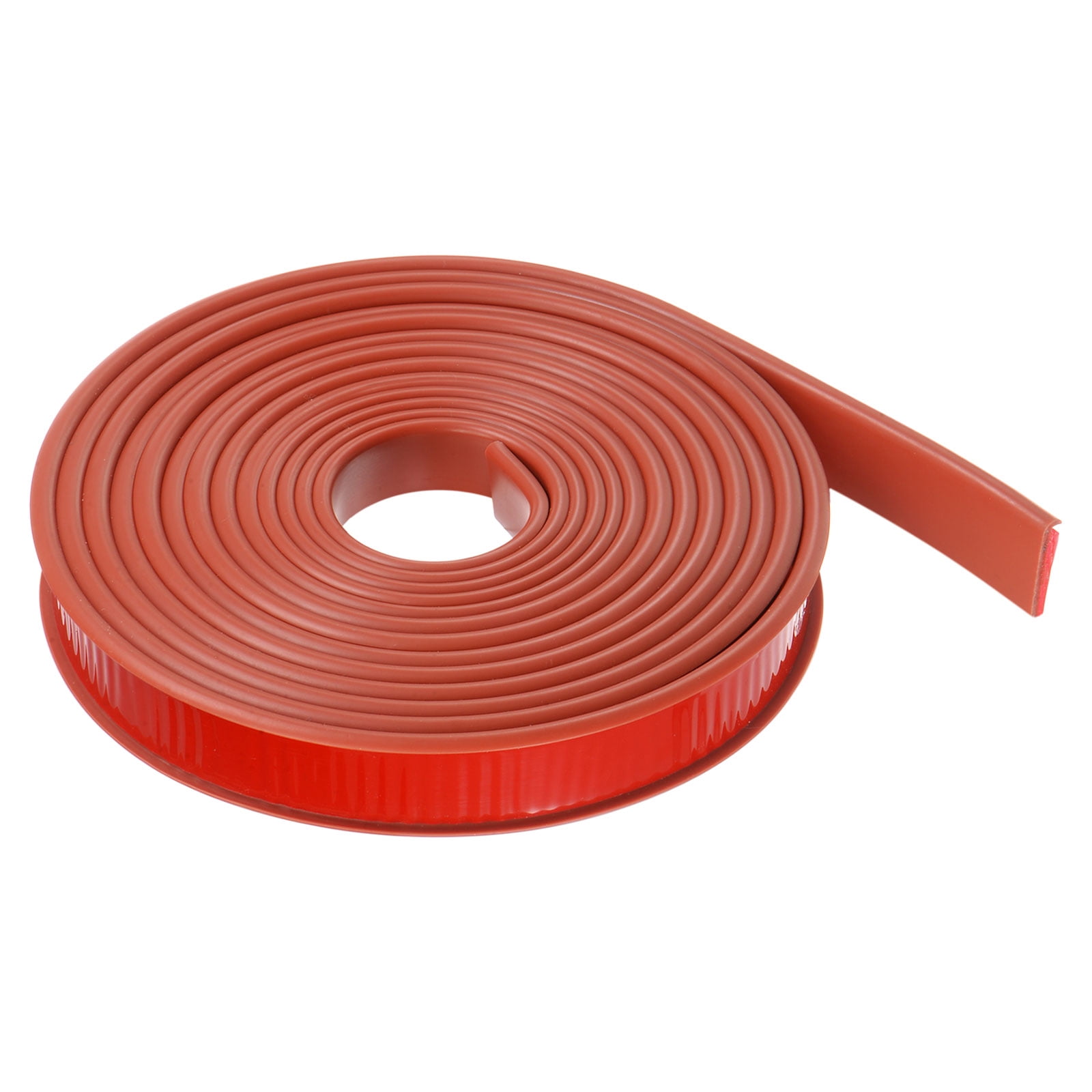 Uxcell 20mm x 5000mm Flexible TPE Self Adhesive U-Shape Veneer Edging Edge Banding Brown