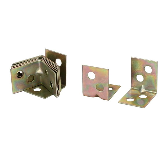 Uxcell 20mmx20mm Yellow Zinc Plated Right Angle Bracket Brace Bronze Tone 10pcs