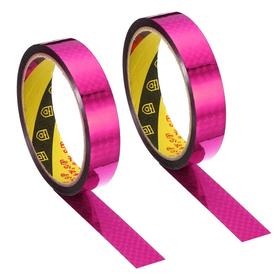 Uxcell 20mmx30m Prism Tape Holographic Reflective Self Adhesive Decor, Rose Red 2 Pack