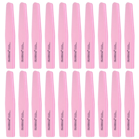 Uxcell 20pack Nail Buffers, 100/180 Grit Nail Buffer Block, Double Sided Sponge Nail Buffing Tool, Pink