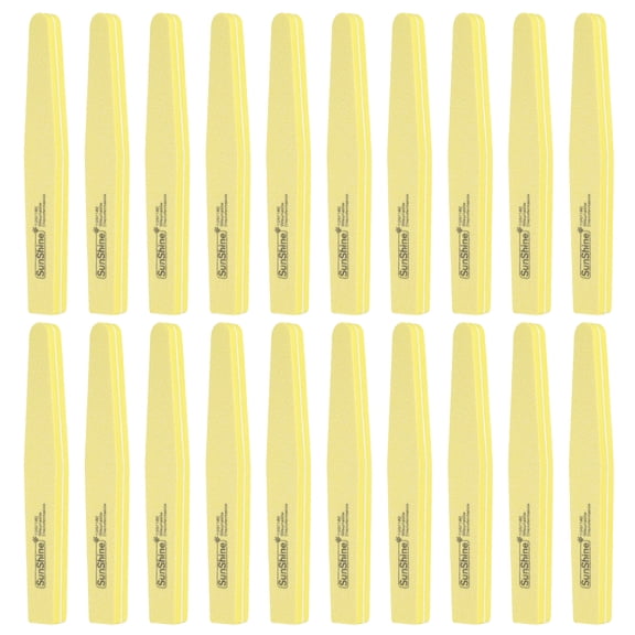 Uxcell 20pack Nail Buffers, 100/180 Grit Nail Buffer Block, Double Sided Sponge Nail Buffing Tool, Yellow