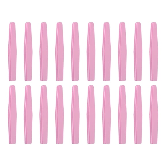 Uxcell 20pack Nail Files and Buffers, 100/180 Grit Double Side Sponge Buffing Nail File for Professional Manicure Acrylic Nails, Natural Nails, Pink