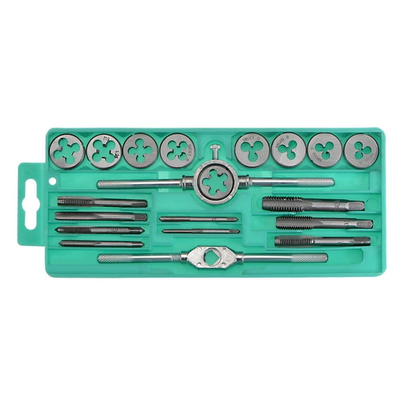 Uxcell 20packs Tap and Die Sets M3-M12 Threading Tool for External & Internal Threads