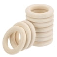 thumbnail image 1 of Uxcell Unfinished Wooden Rings Smooth Natural Woods Macrame Rings for DIY Crafts Knitting Decoration 1.8" 20 Pcs, 1 of 6