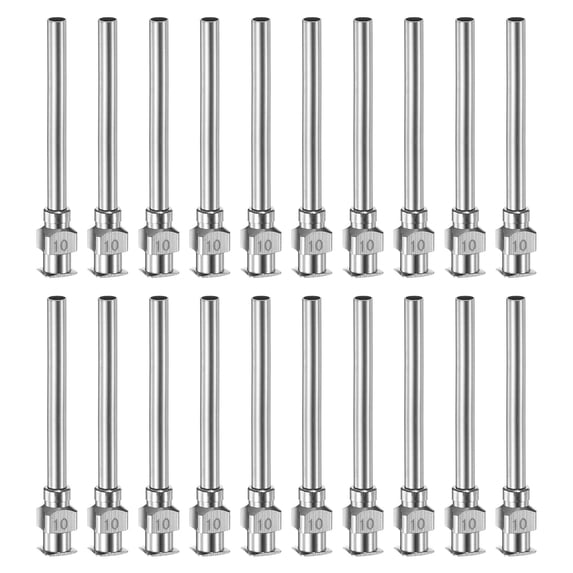 Uxcell 20pcs 10G Stainless Steel Dispensing Needles, 1-1/2" Glue Needle Tube Blunt Tip