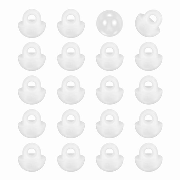 Uxcell 20pcs 12L Round Faux Pearl Buttons 7.5mm 2/8" Half Ball Dome Metal Shank Sewing Buttons Replacement DIY Small Button for Clothing Bridal Wedding Dress DIY Crafts, Light White