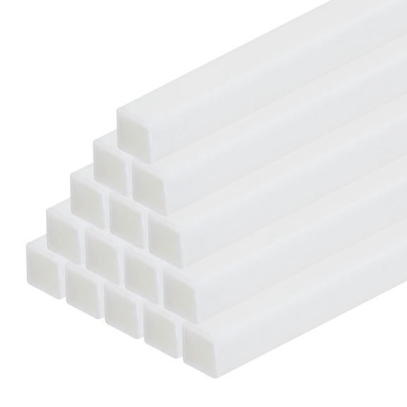 Uxcell 20pcs 20" Plastic Model Tube ABS, Solid Square Bar 0.12"x0.12" White Easy Processing Model Making DIY