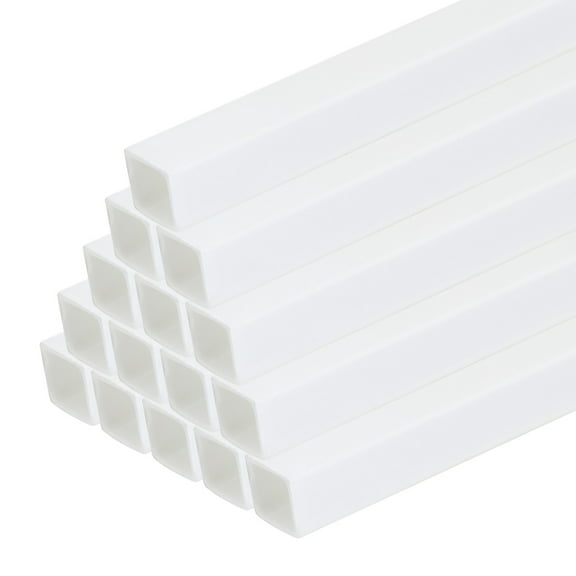Uxcell 20pcs 20" Plastic Model Tube ABS, Solid Square Bar 0.2"x0.2" White Easy Processing Model Making DIY