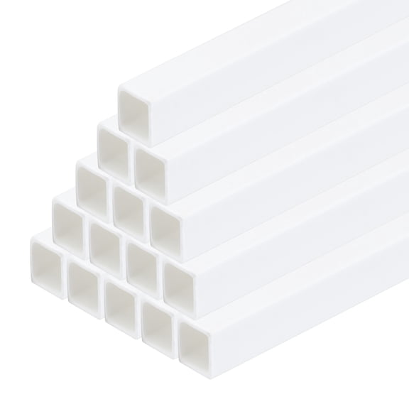 Uxcell 20pcs 20" Plastic Model Tube ABS, Solid Square Bar 0.31"x0.31" White Easy Processing Model Making DIY
