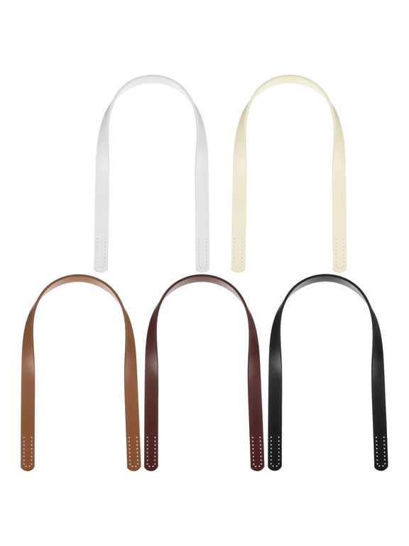 20pcs 23.6" PU Leather Purse Handles Replacement Straps Black/Light Coffee/Light Brown/Beige/White Sew-on Handles for Tote Bag Replacement, Shoulder to Handbag, DIY Craft