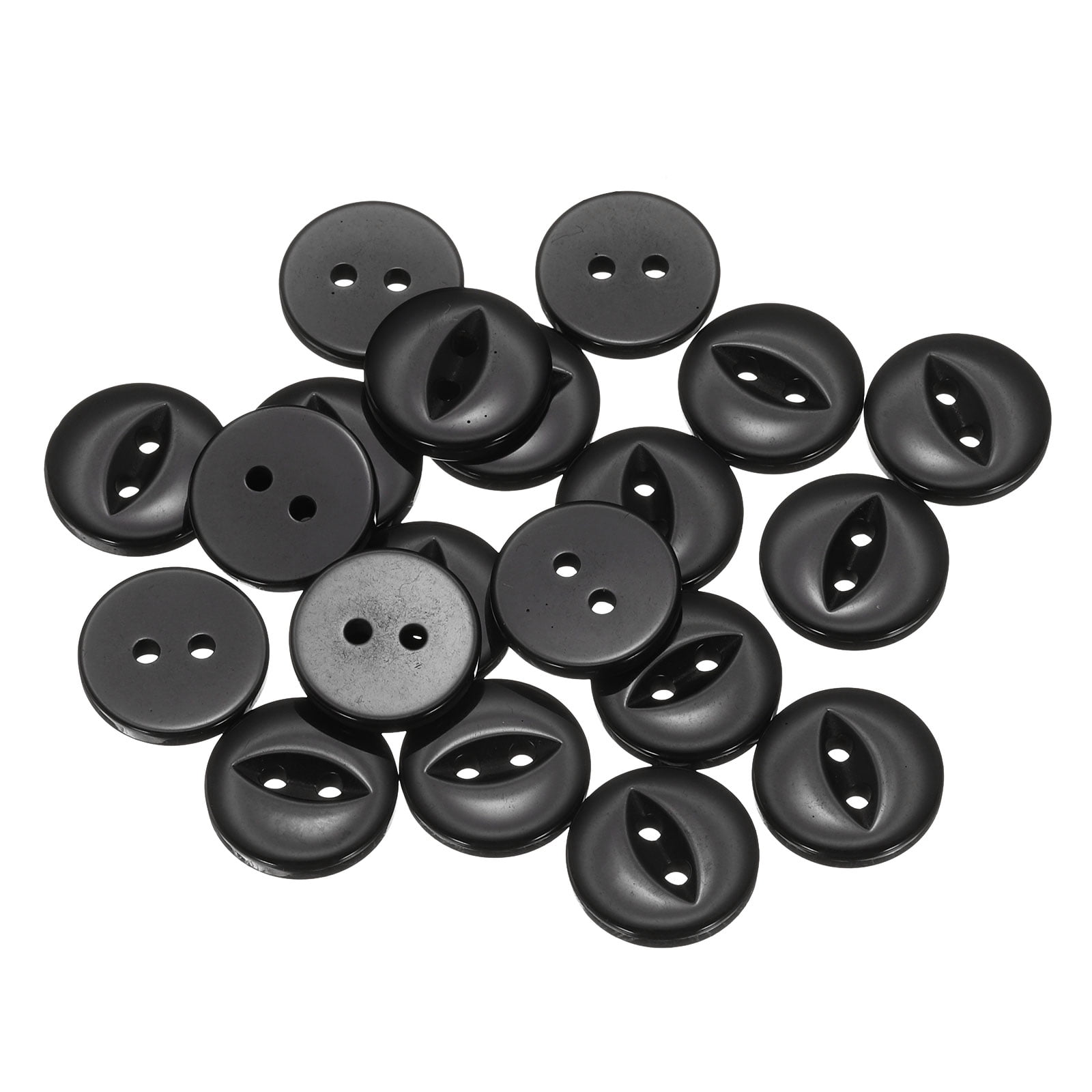 Uxcell 20pcs 24L Black Round Sewing Buttons 15mm 5/8