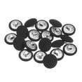 thumbnail image 1 of Uxcell 20pcs 24L Fabric Cloth Covered Button 15mm Metal Shank Round Sewing Buttons for Suits Dress Blouses, Black, 1 of 5