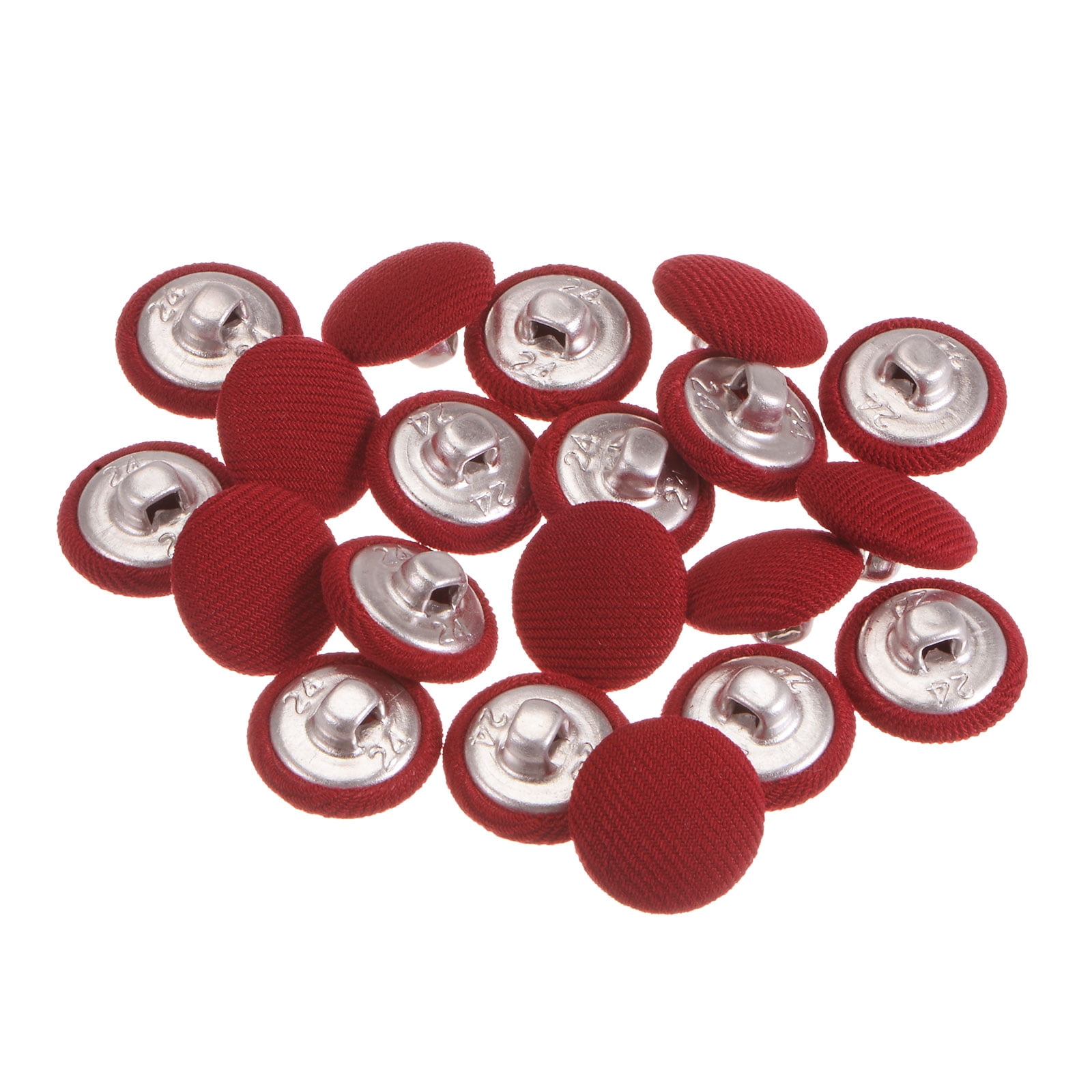 Square Button Cloth Uxcell 20pcs 24L Fabric Cloth Covered Button 15mm Metal Shank Round ...