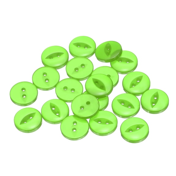 Uxcell 20pcs 24L Green Round Sewing Buttons 15mm 5/8" Resin 2-Hole Fish Eye Craft Replacement Button