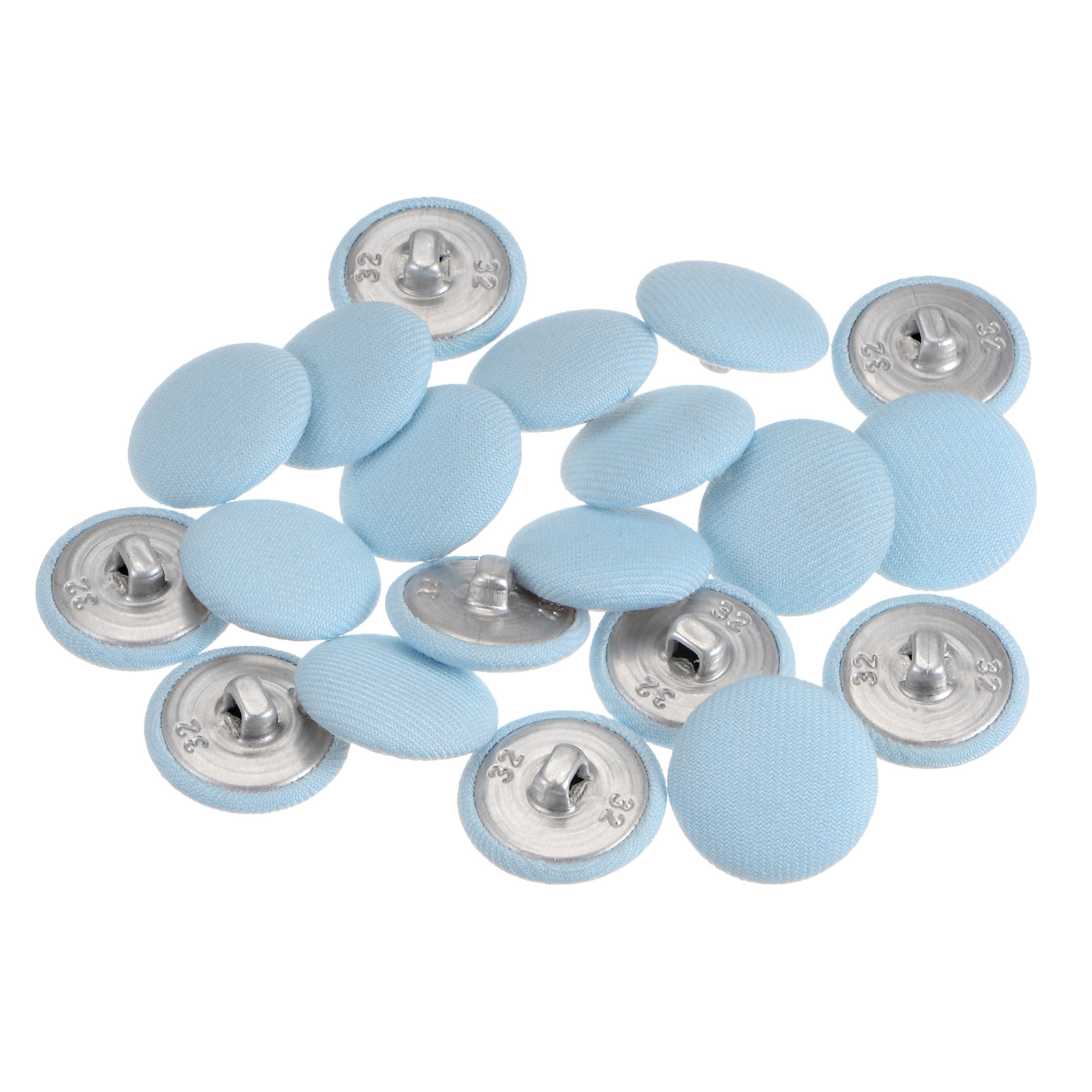 Uxcell 20pcs 32L Fabric Cloth Covered Button 20mm Metal Shank Round ...