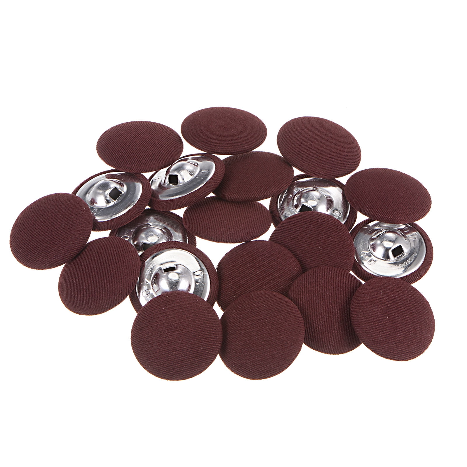 Square Button Cloth Uxcell 20pcs 40L Fabric Cloth Covered Button 25mm Metal Shank Round ...