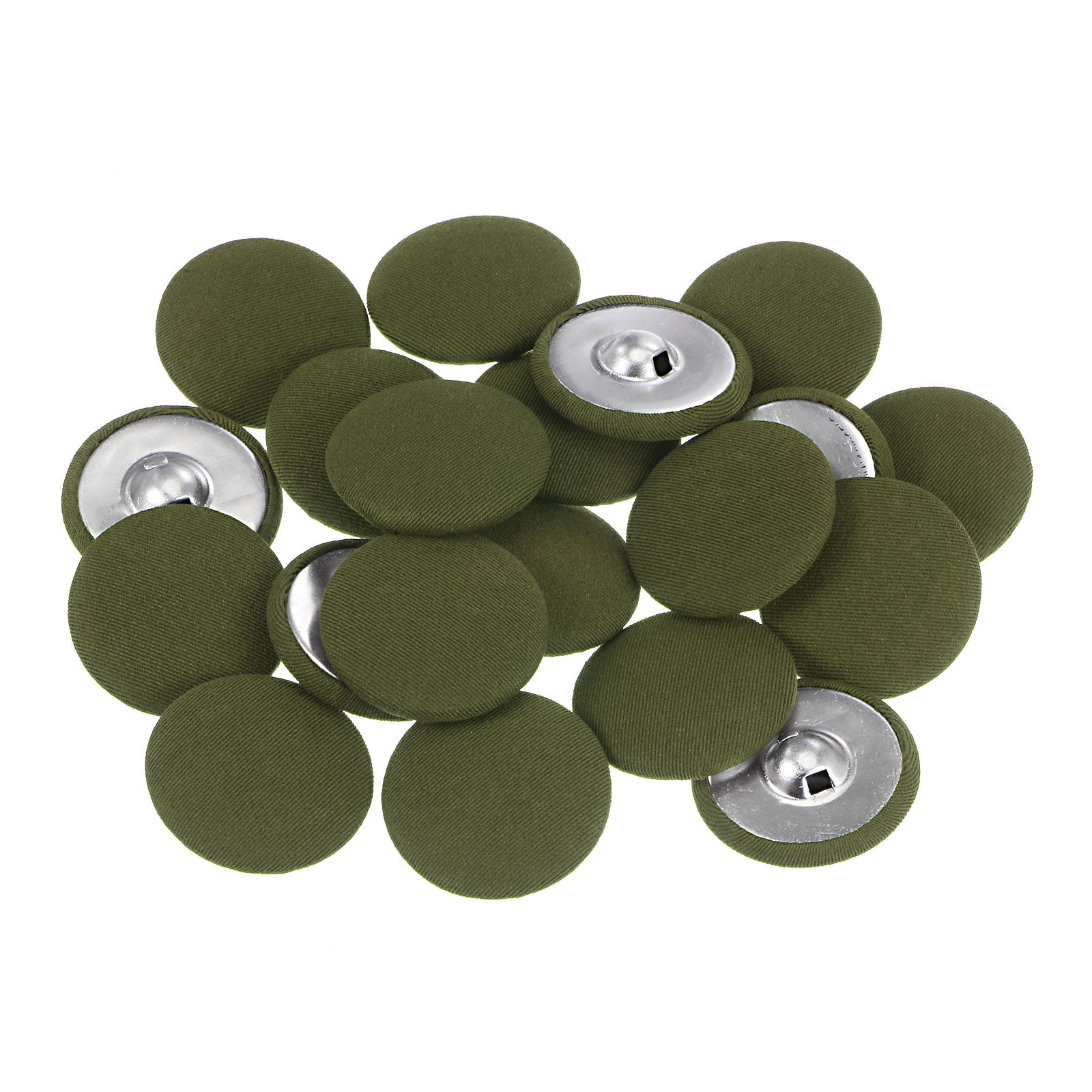 Square Button Cloth Uxcell 20pcs 48L Fabric Cloth Covered Button 30mm Metal Shank Round ...