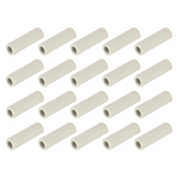 Uxcell 20 Pcs Ceramic Tube Insulated Electronic Wire Heat Insulation Protection Single Bore 8mm x 30mm