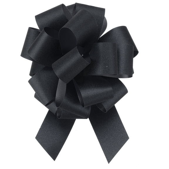 Uxcell 20pcs 6" Glitter Car Large Pull Bow Gift Wrapping Bows for Christmas Wedding, Black