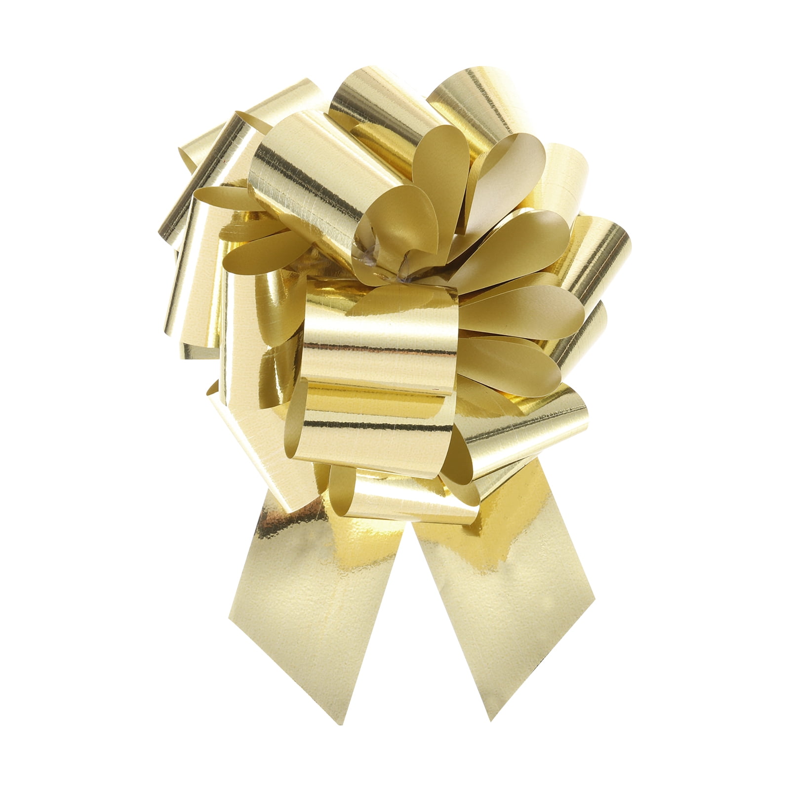 Uxcell 20pcs 8 Inch Metallic Large Big Pull Bow Gift Wrapping Bows Ribbon, Gold