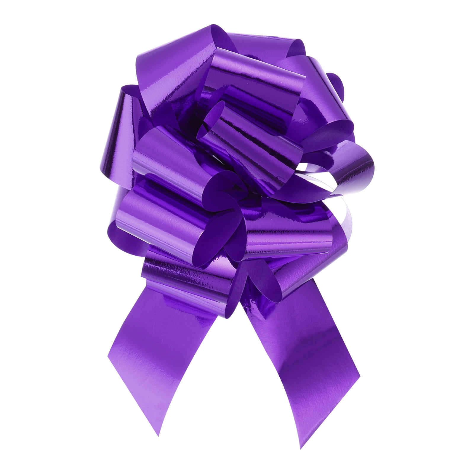 Uxcell 20pcs 8 Inch Metallic Large Big Pull Bow Gift Wrapping Bows Ribbon, Purple