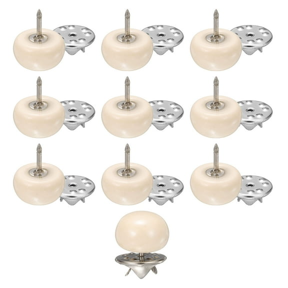 Uxcell 20pcs Beige No Sew Pearl Buttons 12mm Cover Up Pins Removable Reusable Craft Button for Shirt Dress DIY Crafts Clothes Decoration