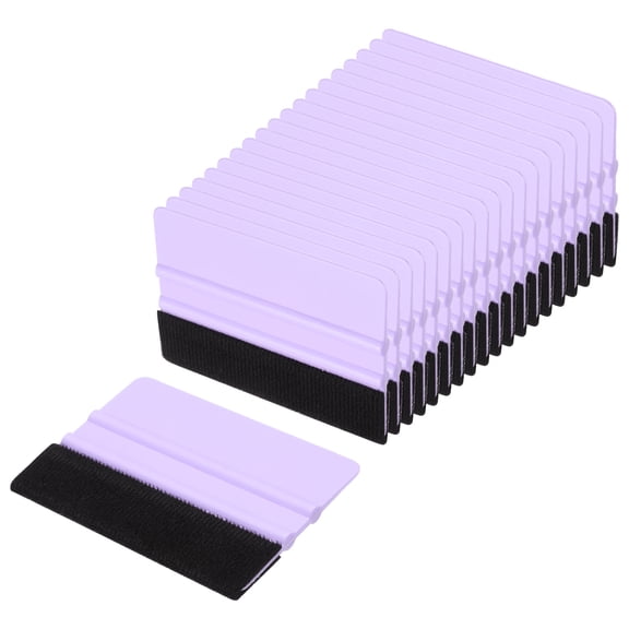 Uxcell 20pcs Car Vinyl Scraper 4inch Vinyl Squeegee Felt Edge Squeegee Tool for Car Window Tint Wallpaper Decal Sticker Installation Crafts Car Wrap Paste, Purple