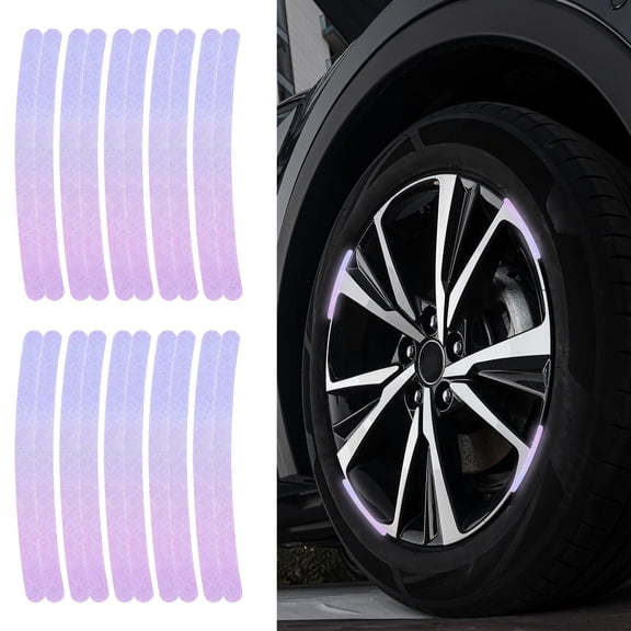 Uxcell 20pcs Car Wheel Reflective Decorative Strip Night Safety Warning Stickers (Bright Blue)- Warning & Decoration, for Generally Cars Trucks Motors Bicycles, Self Adhesive