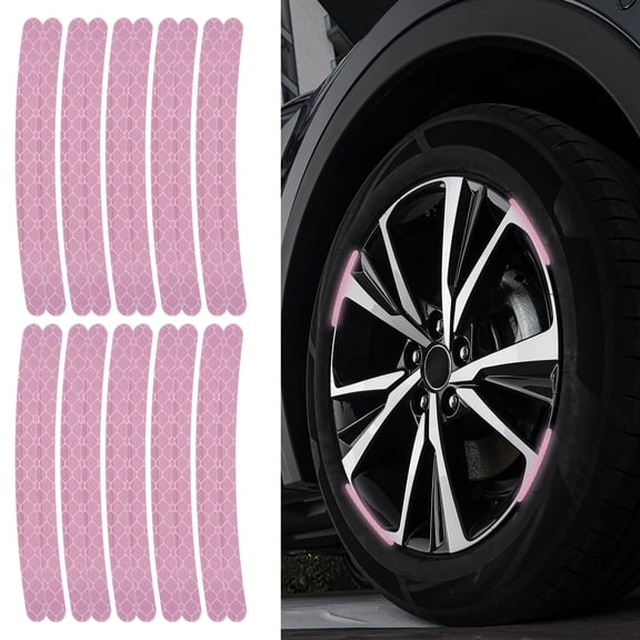 Uxcell 20pcs Car Wheel Reflective Decorative Strip Night Safety Warning Stickers (Purple)- Warning & Decoration, for Generally Cars Trucks Motors Bicycles, Self Adhesive