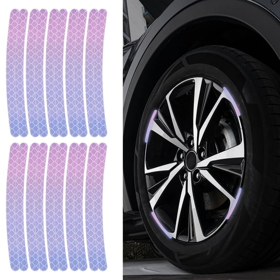 Uxcell 20pcs Car Wheel Reflective Decorative Strip Night Safety Warning Stickers (Star Blue)- Warning & Decoration, for Generally Cars Trucks Motors Bicycles, Self Adhesive