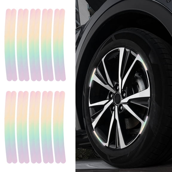 Uxcell 20pcs Car Wheel Reflective Decorative Strip Night Safety Warning Stickers (Water Blue)- Warning & Decoration, for Generally Cars Trucks Motors Bicycles, Self Adhesive