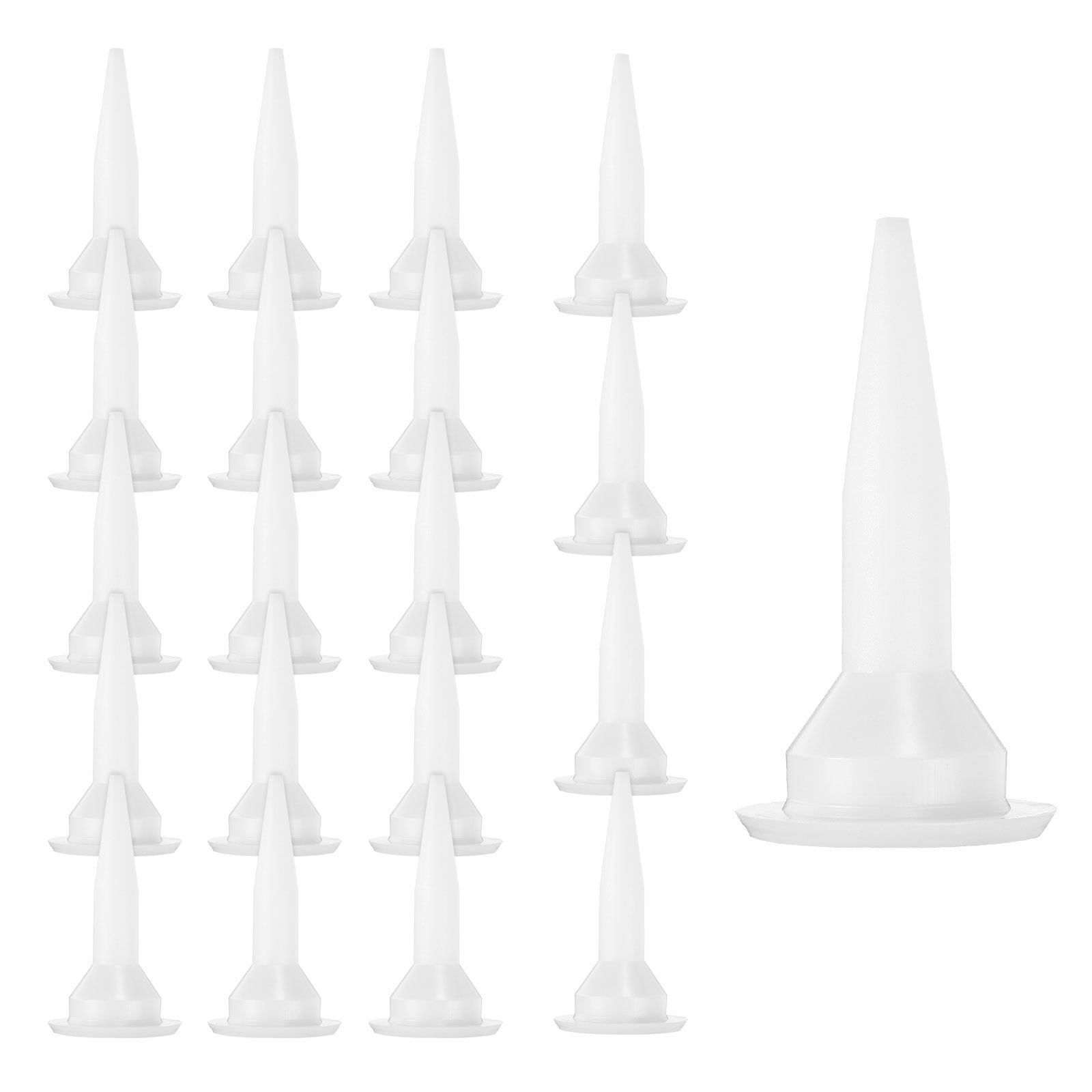 Uxcell 20pcs Caulking Nozzles Cones Nozzles Reusable Caulk Tip Set for