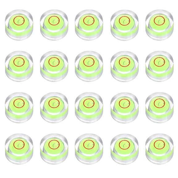 Uxcell 20pcs Circular Bubble Spirit Level 13x7mm Mini Round Bubble Spirit Level Little Measuring Layout Tools for TV Industrial Carpentry Picture Frame, Green/Red