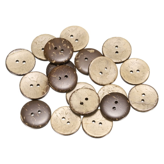 Uxcell 20pcs Coco Shell Buttons 20mm Sewing Crafts Replacement Round Button for Clothing Decoration DIY Accessories