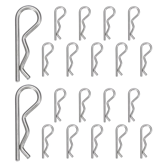 Uxcell 20pcs Cotter Pins (M2.5 x 45mm) - Heavy Duty R Clips Hitch Pin Clip Hardware Pins 304 Stainless Steel Spring Fasteners, for Trailer/Lawn Mowers/Tractor/Truck